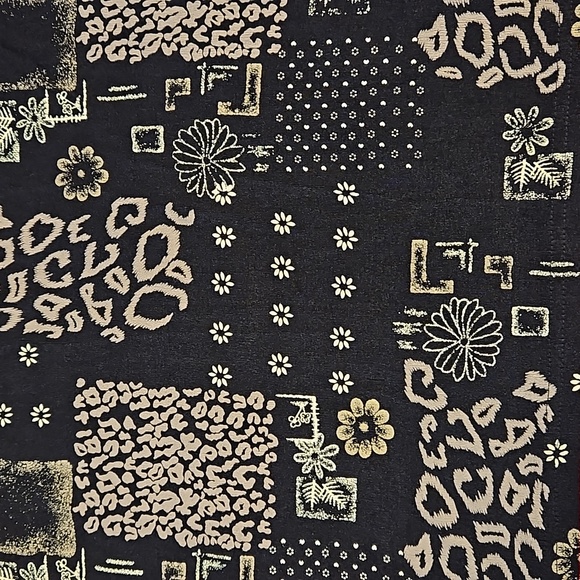 Briggs New York tropical floral animal print sleeveless black tan petite medium - Picture 4 of 7